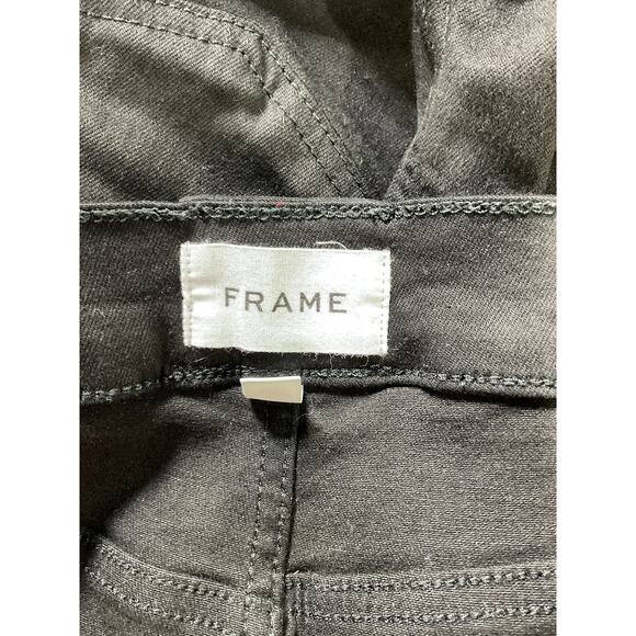 Frame 'The Snapped' Black Stretch Denim Leggings Size 27 - Picture 4 of 5